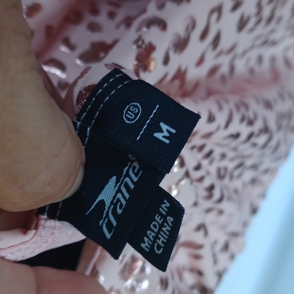 NWT Crane Pink/Animal Print/Shimmer Bodycore Cropped Tank.Barbiecore. Balletcore - Picture 5 of 6